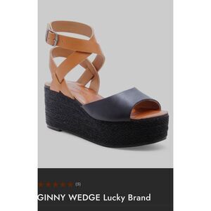 Lucky Brand Shoes Women’s 11 Ginny Platform Espadrille Sandal Caramel Black